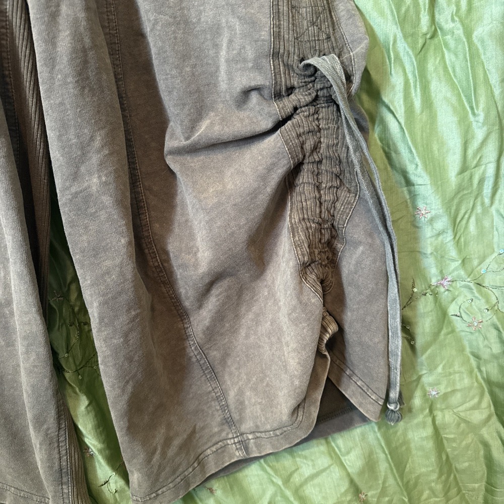 BiBi Jumpsuit Wide Leg Bohemian 100% Cotton Short Sleeve Olive Green Size Small - Picture 6 of 13
